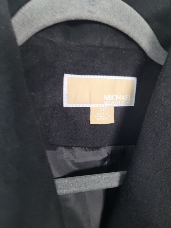 NWT MICHAEL KORS  Wool Blend Belted Wrap Coat In Black Women\'s Size XS